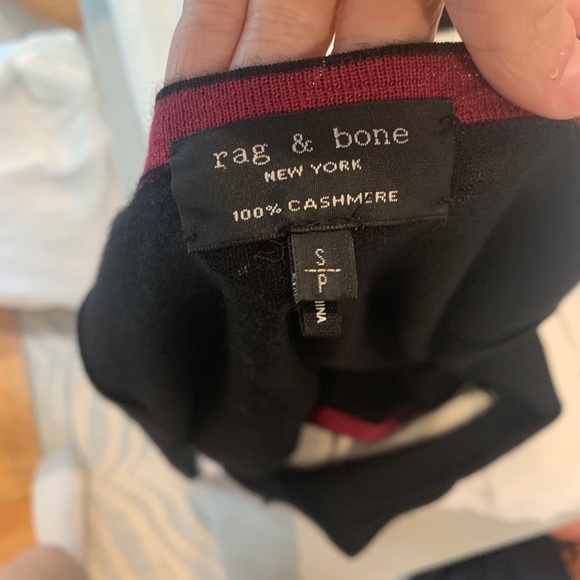 Rag and Bone Cream/Black Cashmere Sweater S - Picture 5 of 5